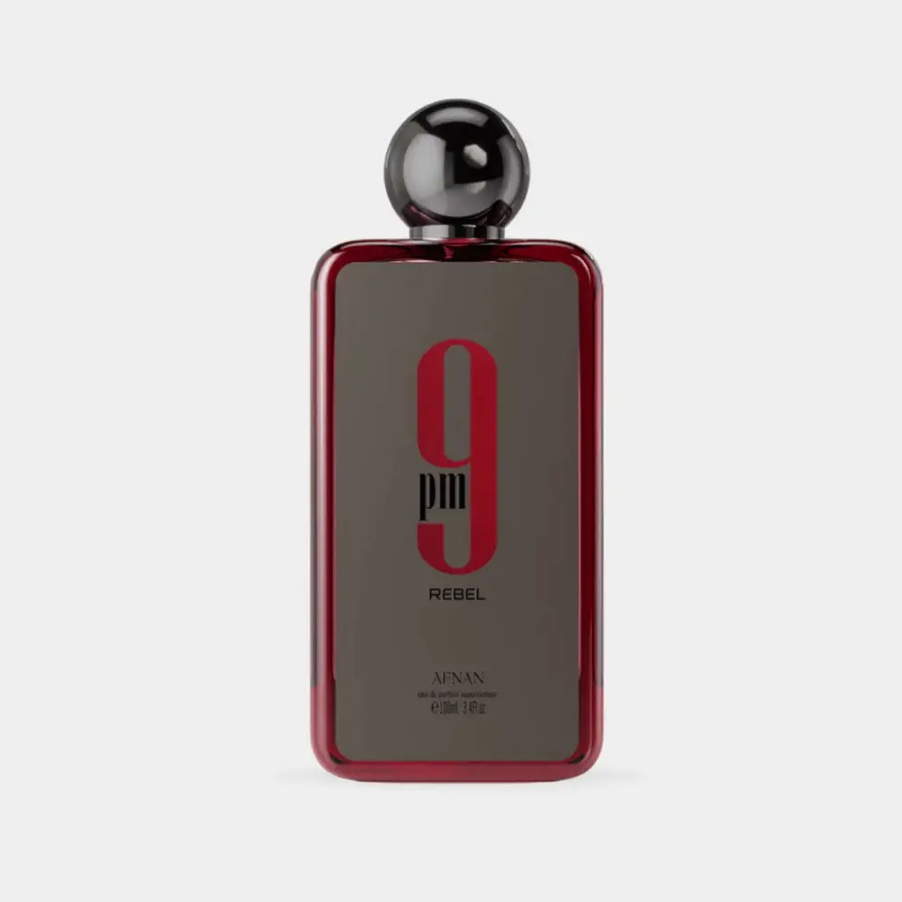 Afnan 9 PM Rebel Eau de Parfum (EDP) Spray - Single Bottle, Latest Launch 3.4 oz Unisex Woody Amber Fragrance for Beauty & Personal Care