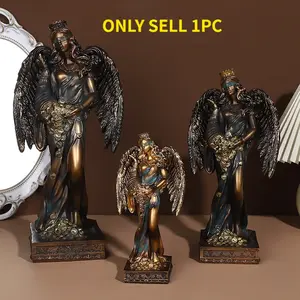 Resin Figurine of Greek Goddess of Wealth, Hand‑crafted Mythological Character Sculpture for Decorating Wine Cabinets and Studies