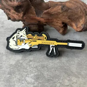 Sniper Wolf PVC Tactical Patch Hook&Loop Emblem Military Morale Badge Armband Chevron Backpack Stickers