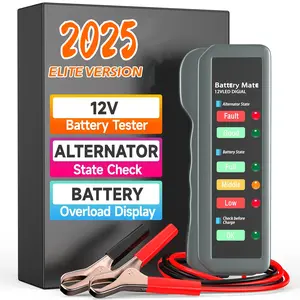 BM310 12V Car Digital Alternator Battery Tester Batteries Detector with 6 LED Lights Display for Car Automotive Motorcycle, Battery Health Analyzer, Car Battery Tester Scan Tool