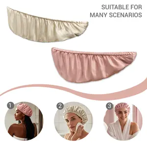 Satin Dream Hair Turban - Double-layer Thickened Dry Hair Cap for Women, Super Absorbent Headscarf, Quick-drying Towel, Shower Cap, Premium Satin Fabric, One-size Fits All, Elegant Blush Pink, Lightweight Design - Home Goods Restroom outdoorfun