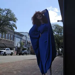 【Plus Size】 Women's Solid Color Abaya, Modest Round Neck Long Sleeve Dress for Daily Wear, Ladies Islamic Clothing for All Seasons