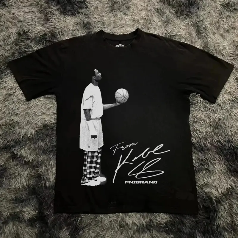 Summer Cotton T-shirt Street Wear Basketball Kobe Bryant Graphic Print Loose T-shirt Top Men's T-shirt for Both Men and Women