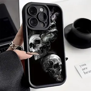 Cool Skull Pattern Phone Case For iPhone 16 Case iPhone 15 17 13 11 12 14 Pro Max 16 Plus SE 2020 Soft Shockproof Skeleton Cover