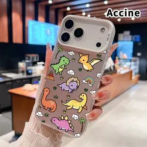 Dino Fantasy World Pattern Phone Case for iPhone 17 16 15 14 Pro Max 13 12 11 XR XS Plus Air E IMD Hybrid Plate Hologram Shockproof Durable Hard Cover