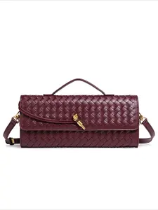 Premium Niche Woven Baguette Bag – Horizontal Top Handle Evening Style, Fashion Shoulder Bag, Shoulder & Crossbody, Versatile & Chic, Casual Trendy Purse