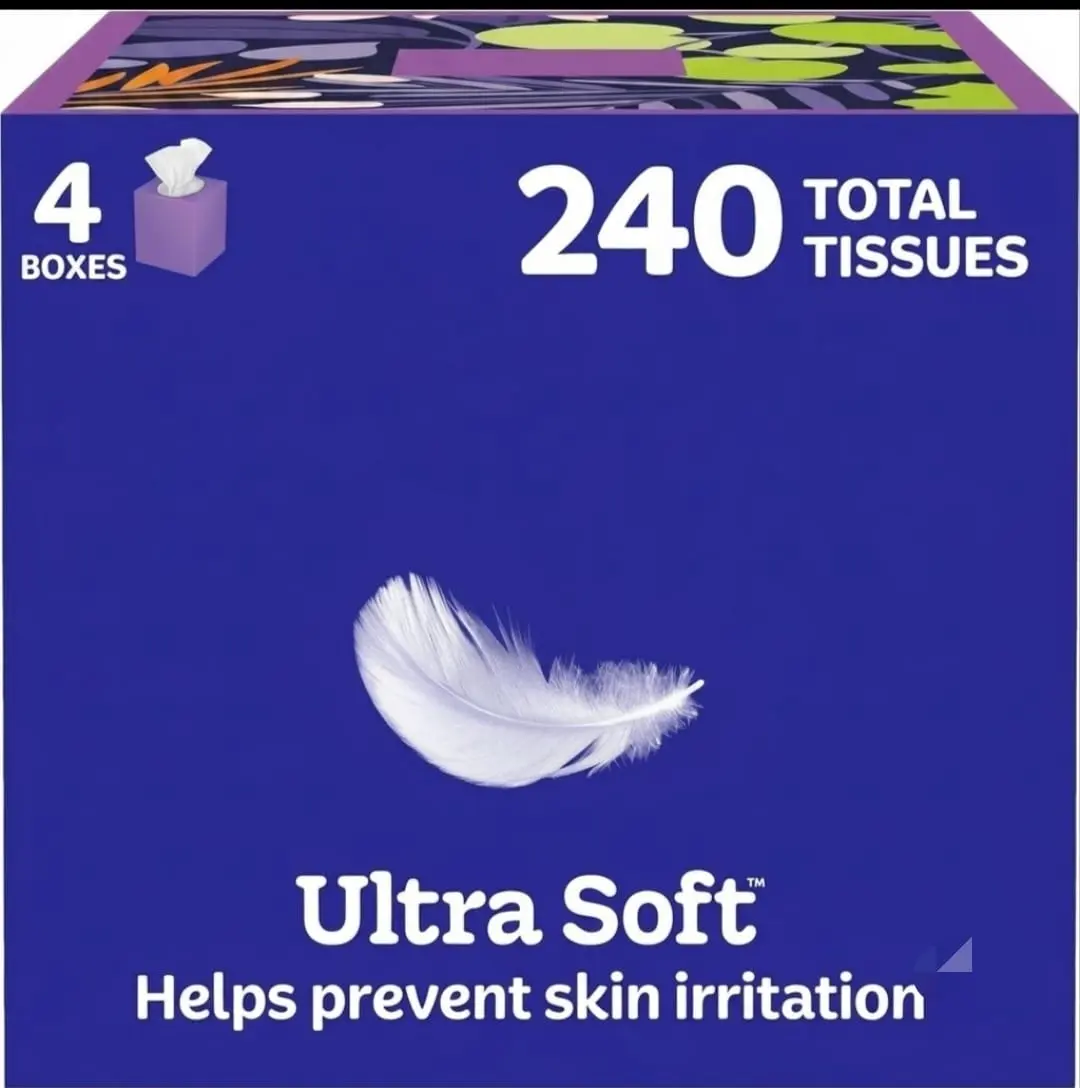 Expressions Ultra-Soft 3-Ply Facial Tissues, 18 Cube Boxes, 60 Sheets per Box, 1080 Total Sheets, Packaging May Vary