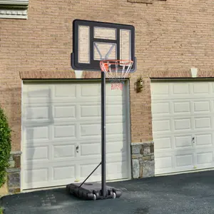 6.1-10ft Adjustable Height Portable Basketball Hoop Outdoor for 44 Inch Shatterproof Backboard w/Shock Absorbent Rim, Fillable Base, 2 Wheels