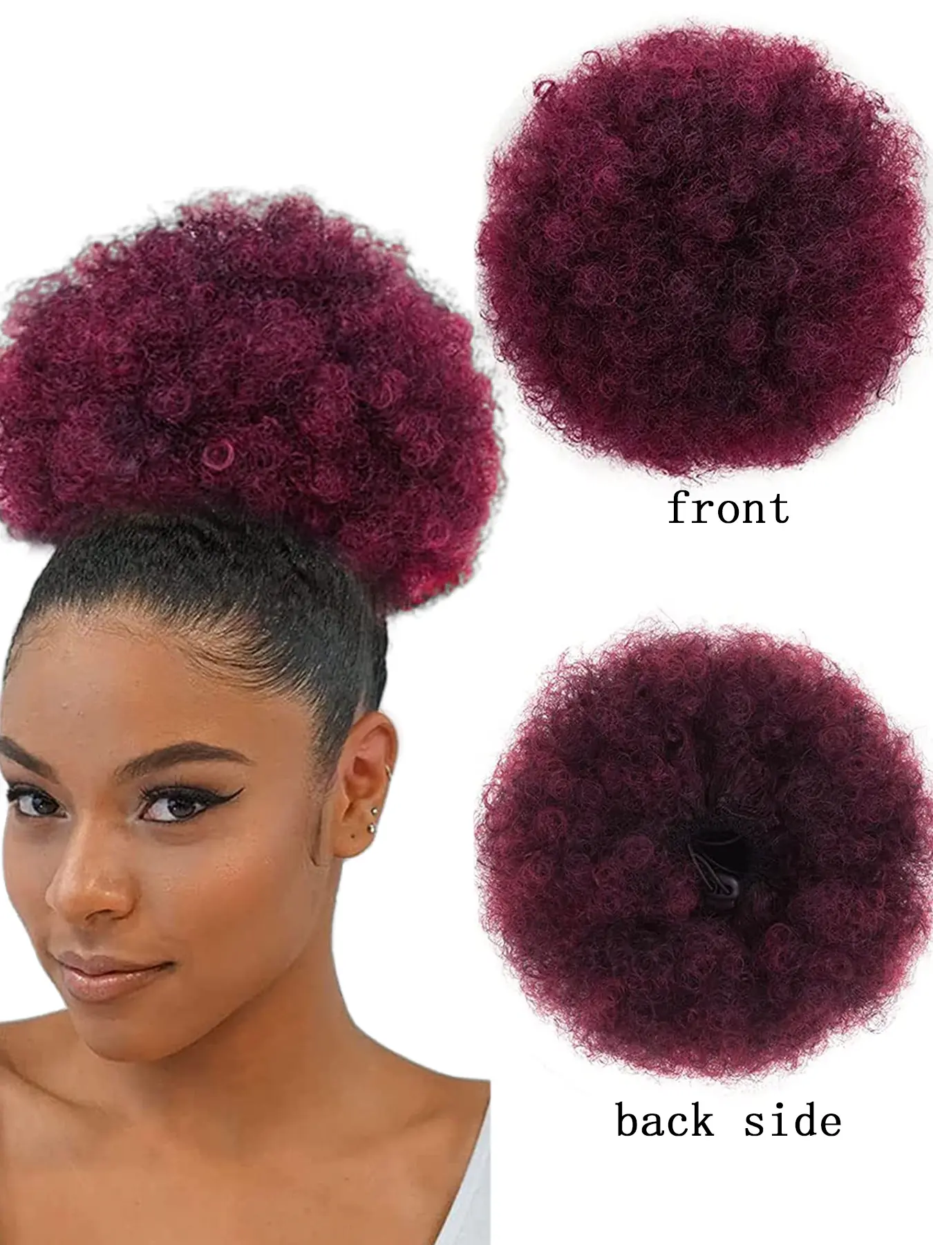10 Inch Large Messy Bun African Puffy Ponytail Extension Drawstring Curly Short Ponytail Hair Piece Elastic Drawstring Loose Bun Heat Resistant Synthetic Fiber Hair Extension Synthetic Hair Extensions Synthetic Hairpieces