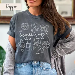 Literally Just A Cheer Coach Shirt Cheer Coach Gift Comfort Colors Coach Gifts Cheerleading Coach In My Cheer Coach Era Best Cheer Coach