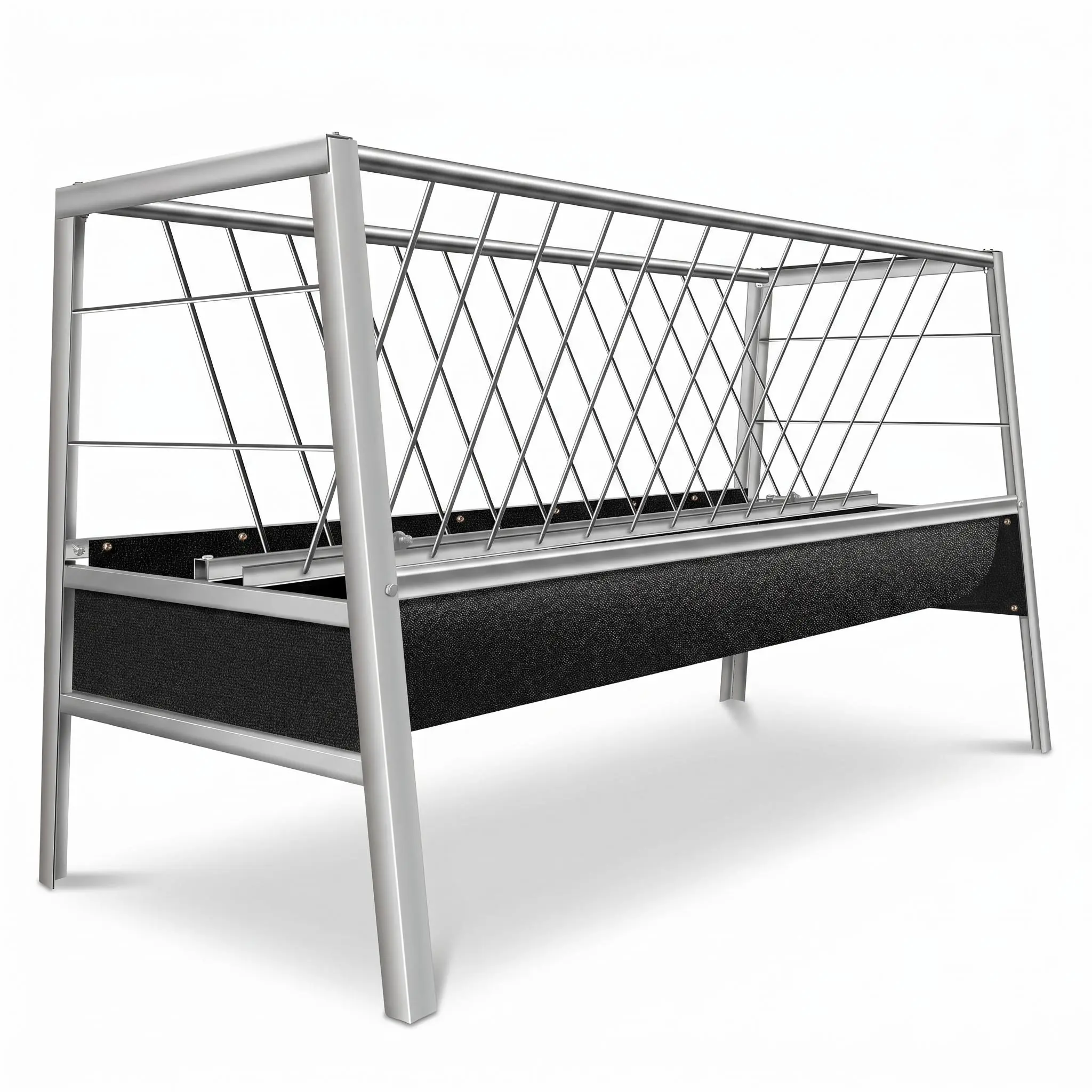 Pasture Hay Feeder, 77 Gallon 2-in-1 Livestock Feeder for Hay & Grain, 59 Inches Long, Easy to Assemble. Ideal for outdoor pastures, suitable for sheep, goats, ponies and miniature horses. decor garden
