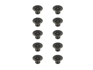 212 MAIN Corio Mushroom Doorknob (KB2010-AB-10PK) - 1.1 in. Dia. Antique Bronze 10-Pack, Traditional Elegant Decor Door Hardware, Mushroom-Shaped, Decorative Handles, Alloy Metal, Round Handle Doorknobs