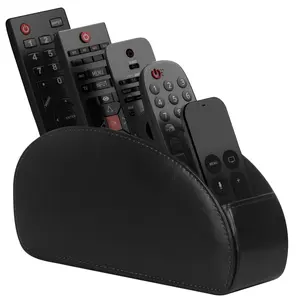 A 5-layer remote control stand - PU leather remote control box for desktop storage, capable of holding televisions, DVDs, Blu-ray discs, media players, and heater controllers