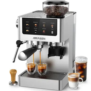 Espresso Coffee Machine with Grinder,20 Bar,Household Stainless Steel, Professional Espresso Maker with Removable Water Tank,Milk Frother BCM2316
