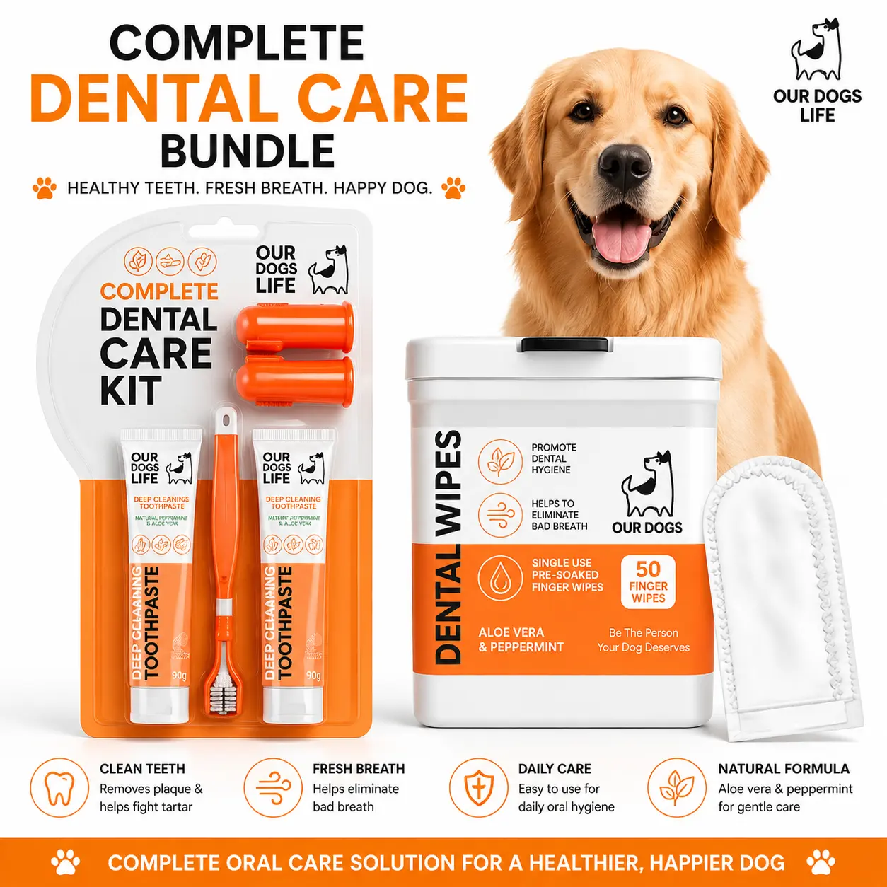 Dog Dental Care Bundle - Complete Oral Care Kit for Dogs with Toothpaste, Toothbrush, Finger Brushes, and Dental Finger Wipes #DogDentalCare #DogToothpaste #DogTeethCleaning #DogDentalKit #DogCare #PetSupplies #DogGrooming #PetProducts