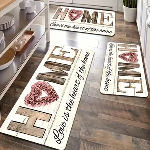 JOYFINITY  Flannel Set of 2 or 3 Rugs for Home Decor Anti-Slip Soft Comfortable Easy-to-Clean Ideal for Kitchen Bedroom Living Room Doorways Vintage Design Rug Decorative Area Rug