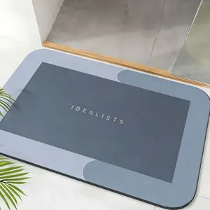 Silica Gel Anti-Slip Absorbent Bath Mat, Super Absorbent Quick Dry Non-Slip Rug, Multifunctional Entrance Mat for Bathroom Shower Room Kitchen Bedroom, Water Absorbent Mat, Quick Drying Mat, Super Absorbent Diatomite