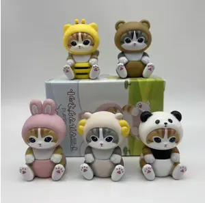4cm Mofusand Action Figure Set Animal Headwear Doll Cute Pvc Model Blind Box Desktop Decoration Crafts Toys Birthday Gift
