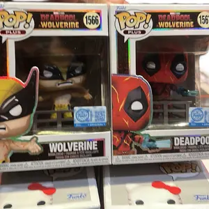 Funko Pop set, Wolverine and Deadpool