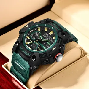 FOXBOX Men's Sporty Digital Luminous Date Wristwatch - 55mm Large Dial, Multi-Function Modes, Waterproof, Stylish Fashion Accessory