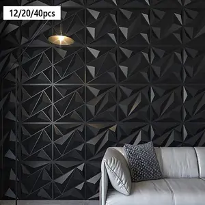 3D Minimalistic Square Wall Panel, Decorative Wall Panel, Solid Color Wall Panel for Home Living Room, Wall Decoration Supplies, Building Supplies