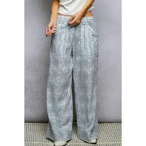 Jane Striped Pull On Straight Pants