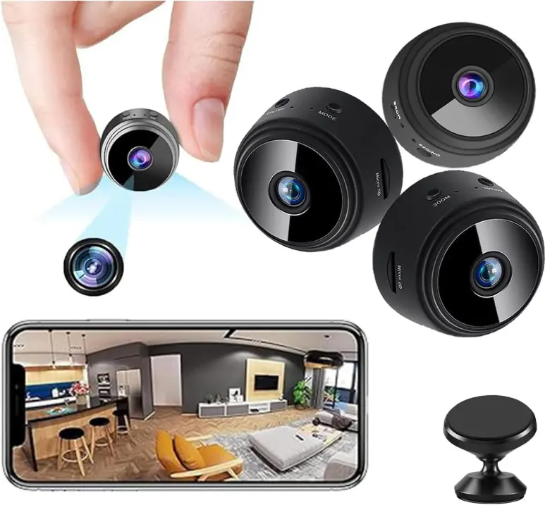 1080P HD Wireless Smart Security Camera, USB Rechargeable Battery Powered, Infrared Night Vision, Remote APP Monitoring, Indoor & Outdoor Mini Home Security Surveillance Camera