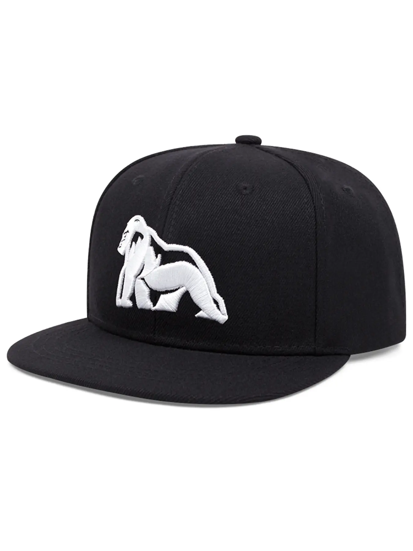 2025 Personalized Creative New Flat brimmed Hat Gorilla Embroidery Men's Street Pop Hip Hop Hat Fashion Street Skateboard Hat Women's Daily Leisure Commuting Wear Decorative Sun Hat High quality Adjustable Baseball Hat