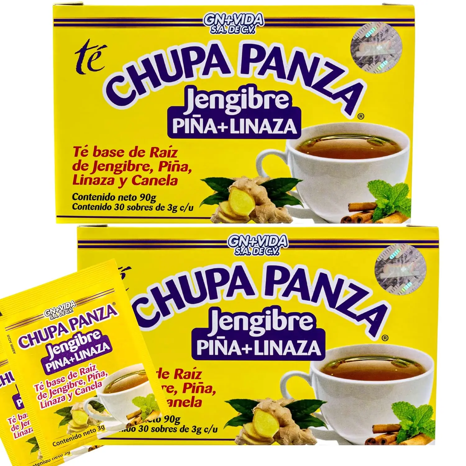 CHUPA PANZA 2 PACK Herbal Tea - Refreshing Pineapple Powder Beverage with Calming Herbal Benefits for Relaxation & Stress Relief
