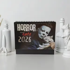 Cute Cat 2026, Doodle Typography Calendar, Size 8.27x5.51 Inches, Christmas Gift, New Year Planner, Office & Home Use, Perfect Present for Cat Lovers