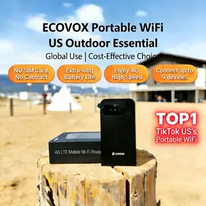 ECOVOX Global Hotspot Auto-Switch AT&T/T-Mobile/Verizon 150Mbps 4G LTE FCC Certified Pocket-Sized for Airport RV Tinder Date Rescue Free 1GB Data 86g, SummerVibes outdoorfun