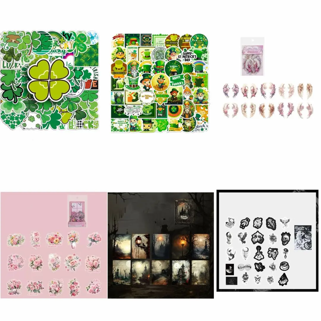 16.0-Sticker and Paper Material Pack for Junk Journaling, Scrapbooking, and Mixed Crafts