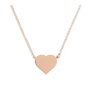 Bronzo Italia Polished Heart 18" Necklace