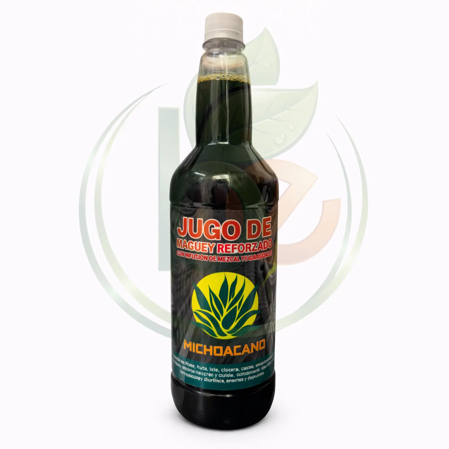 Jugo de Maguey Michoacano Reforzado – With Dandelion (Diente de León), Boldo, Milk Thistle, Horsetail, Mint, Nopal & 3 Traditional Botanicals – 1000ml (33.8 fl oz) – 100% Artisanal & Vegan – Digestive Support & Liver Wellness Tonic – Made in Mexico