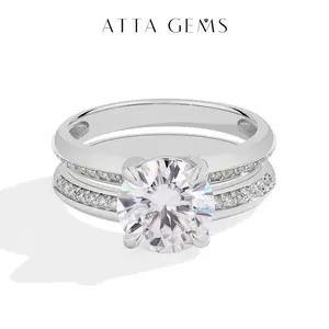 3CT Round Shape Stackable Synthetic Moissanite ring for Women Engagement Gift Classic Fine Jewelry R174