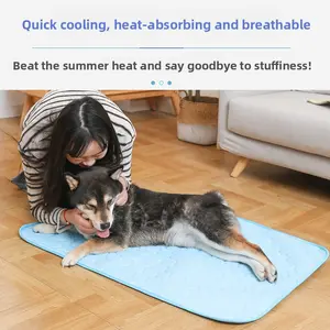 Self-Cooling Pet Mat for Summer - Large Ice Silk Dog & Cat Bed, No Freezing Required Chilly Pad with Non-Slip Bottom, Scratch-Resistant & Washable Cooling Mat for Medium to Large Pets