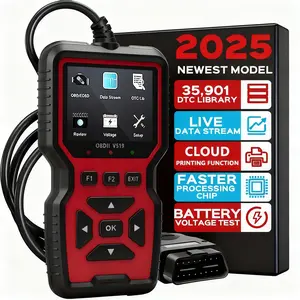 Car OBD2 Scanner Diagnostic Tool Code Reader, Car Voltage Tester Engine Fault Code Scanner, Charging Tester Diagnostic Tool For OBDII Protocol Cars V519-red Automotive Vehicle