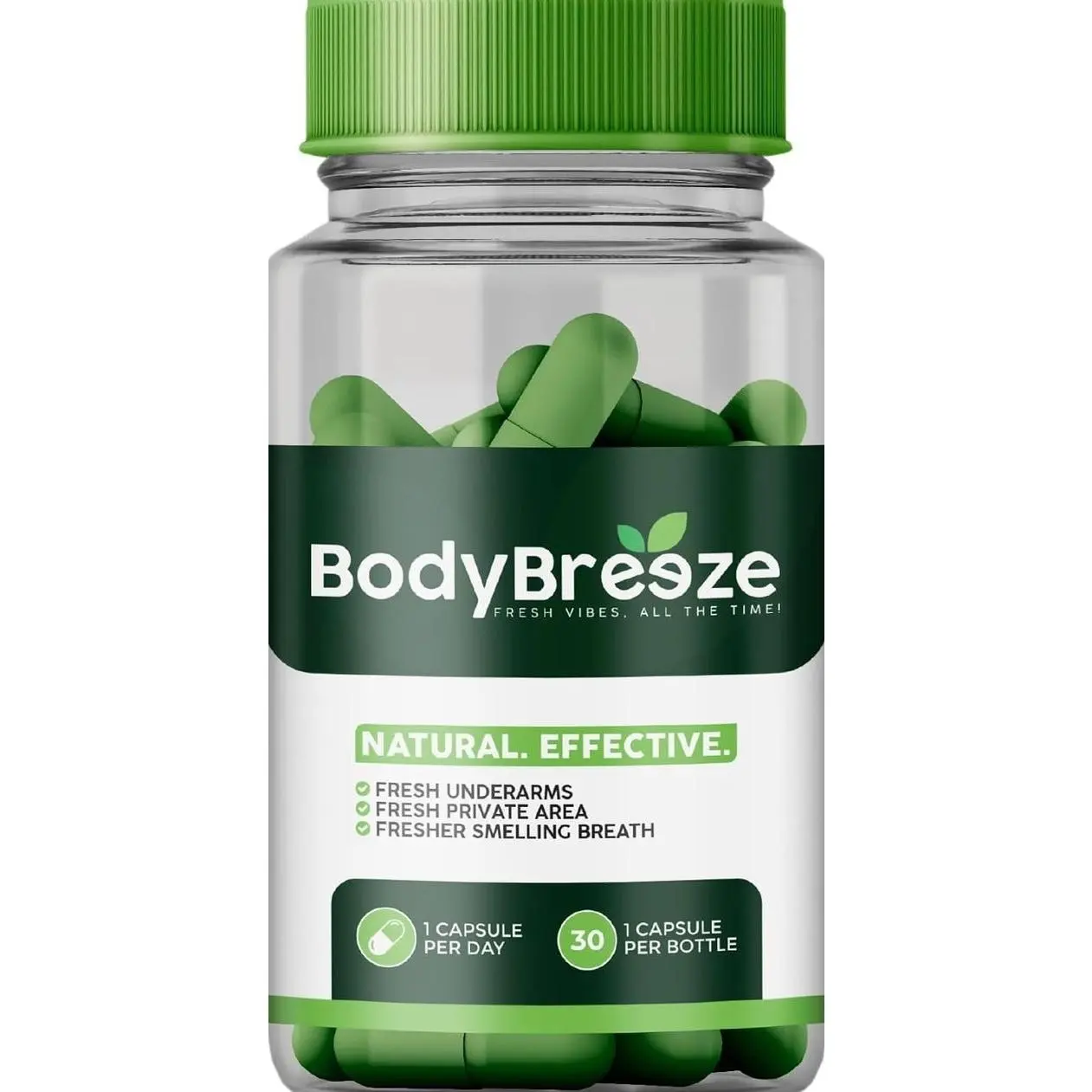 Internal Deodorant Supplement | Natural Chlorophyll 30 Capsules for Body Odor Control, Gut Health, and Fresh Breath | Vegan, Detox Support & Skin Health | Odor Eliminator for Men & Women