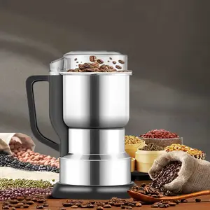 New multi-functional electric coffee bean grinder, food-grade kitchen grinder, 400W stainless steel plug-and-play coffee maker, high-power and fast grinding grains and spices, household portable grinder tool.