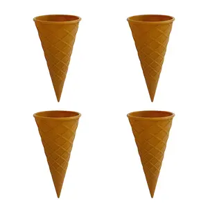 4-Piece Essential Cone Ice Cream Storage Container Set, DIY Silicone Dessert Cups for Homemade Ice Cream and Sorbet, Food-Grade Soft and Safe Freezer Snack Containers