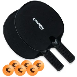 Cannon Sports Multi-Colored Table Tennis Paddle Set - 2 Paddles and 6 Balls for Heavy Indoor/Outdoor Use
