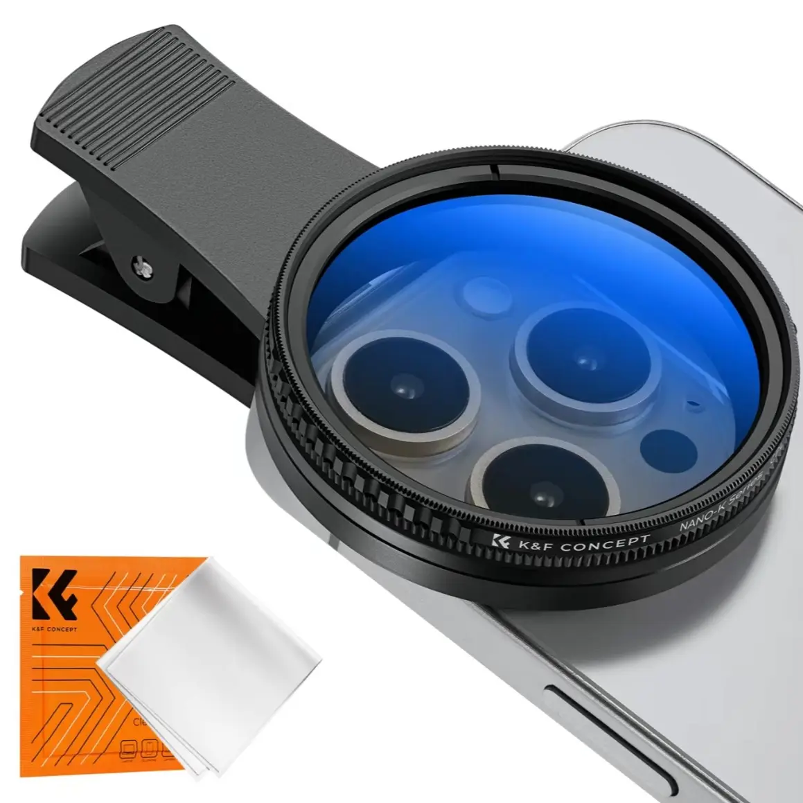 52mm Cpl Filter for Phone Lens, Mobile Lens, Clip-On Polarizing Filter, Compatible with Most Smartphones, Includes Cleaning Cloth and Portable Pouch, Smartphone Camera Accessories, Cellphone Accessories