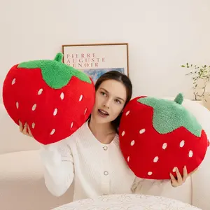 Strawberry-Shaped Throw Pillow, Fruit-Themed Decorative Cushion for Couch, Bed & Chair, Fun Home Décor Accessory