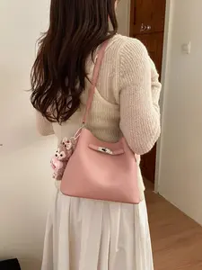 2026 Spring New Alligator Pattern Bucket Bag, Fashion Simple Handbag Shoulder Crossbody Women's Bag, Lock Closure Handheld Small Bag, Fashionable Bucket Bag, Stylish Crossbody Bag, Fashionable Bags