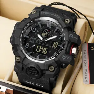 Men's Fashion Sport Watch: Business Analog Quartz, Silicone Strap & Stainless Steel Case, Water-Resistant