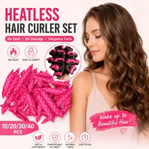 Heatless Foam Hair Curler Set for Overnight Curls, Soft No Heat Hair Rollers for Natural Waves & Volume, Flexible Sleep-Friendly Curling Styling Tools, Flexi Twist Curlers for Women & Girls