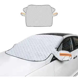 Universal Automotive Windshield Snow/Sun Shield with Magnetic Reinforcement Design - Winter Dust, Rain, and Frost Protection Cover - Durable construction for winter cold and snow protection, summer sun and UV shielding Car Sunshade Windshield Outside