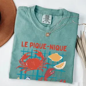 Comfort Colors Fruits De Mer Shirt, Lobster Sweater Crab Shirt, Fisherman Aesthetic Lemons Tee, Comfort Colors Shirt