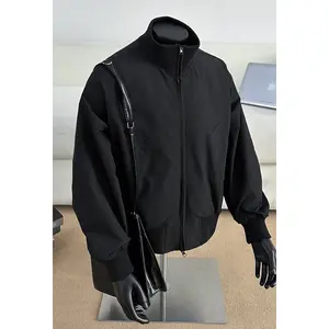 American retro bomber jacket men's spring and autumn sports minimalist loose casual cleanfit top jacket