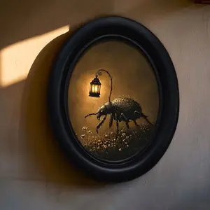 Vintage Art Style Insect Lantern Walking Pattern Decorative Home Item, Unique Decor, Perfect for Wall Decoration